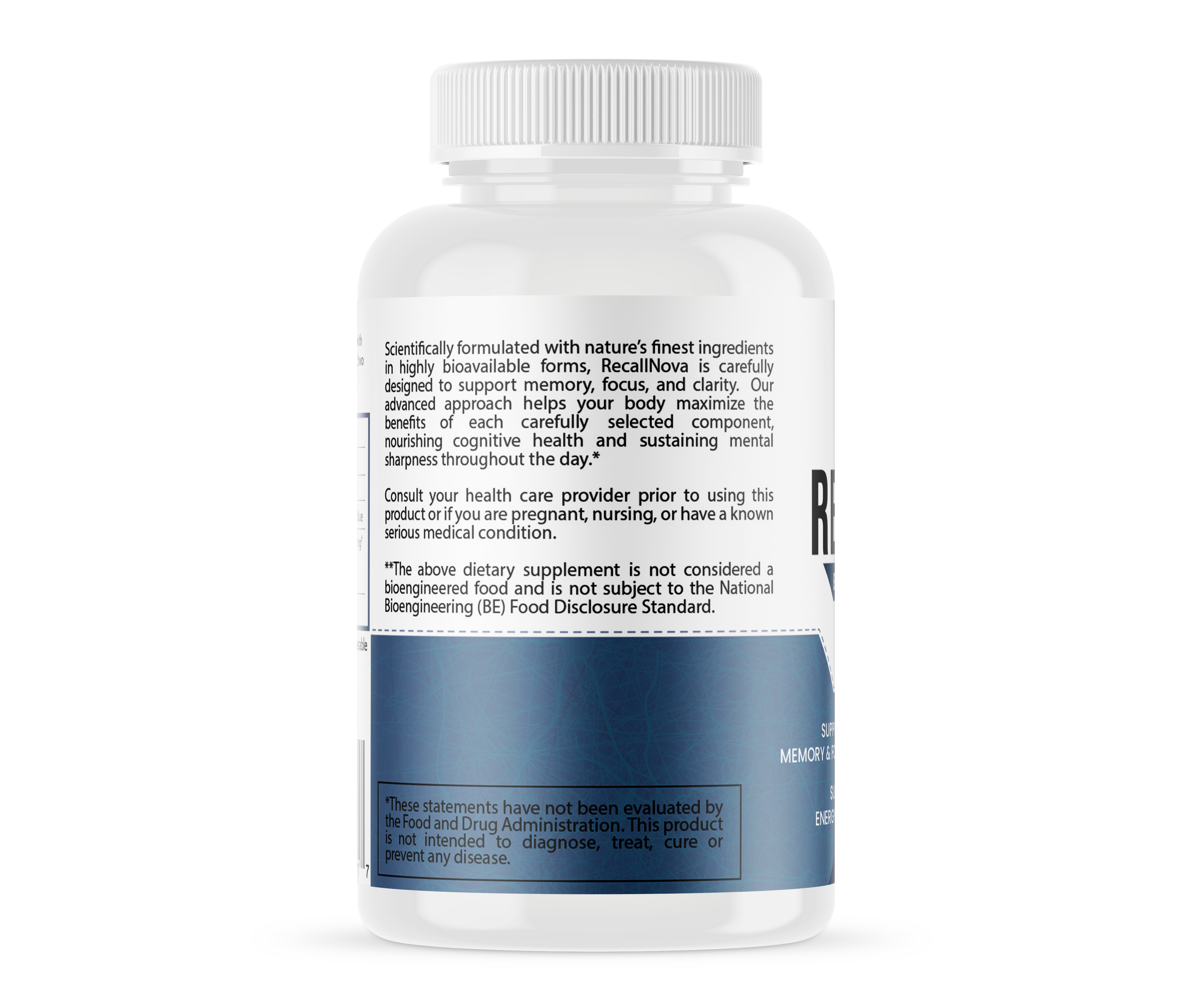 RecallNova bottle side panel description